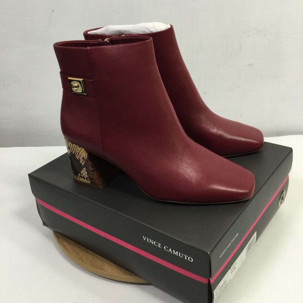 Vince Camuto Women's Laiklen Leather Ankle Bootie Boysenberry Size 9.5W NWB